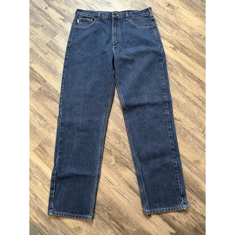 Carhartt FR Jeans Mens 36x34 Blue Denim HRC3 FRB 160 DNM Work Dark